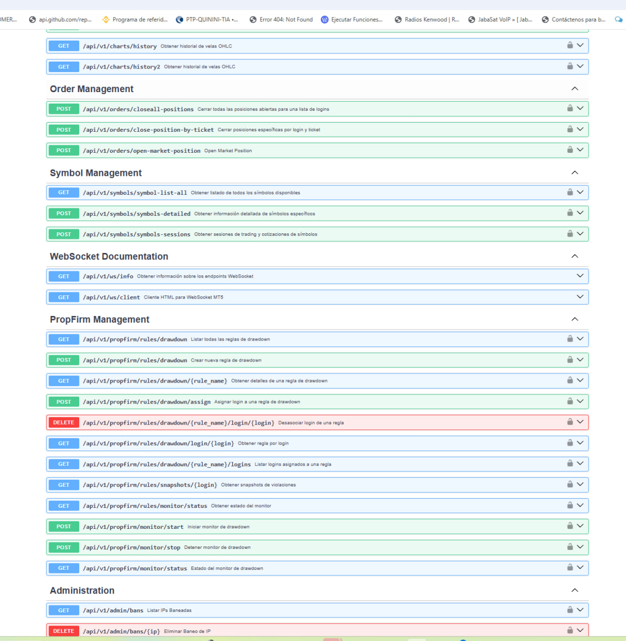Documentación API de MetaTrader 5